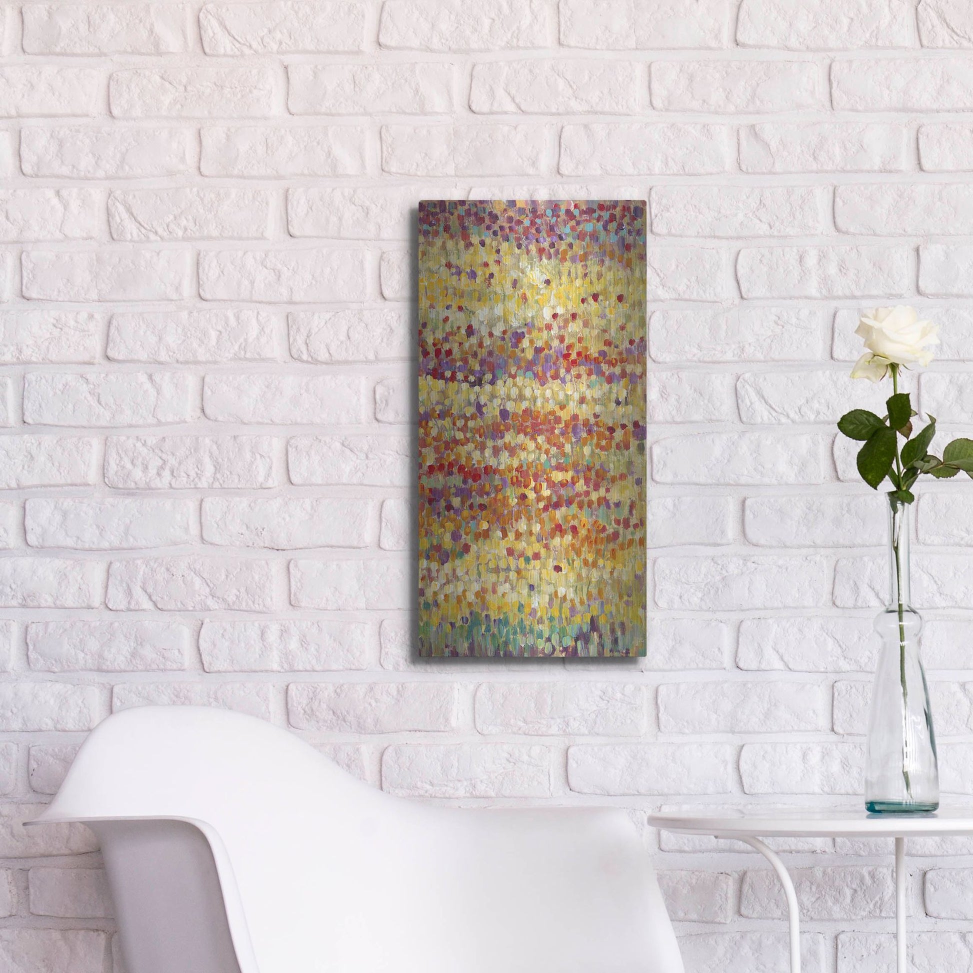 Luxe Metal Art 'Tulips in Bloom II' by Tim O'Toole, Metal Wall Art,12x24