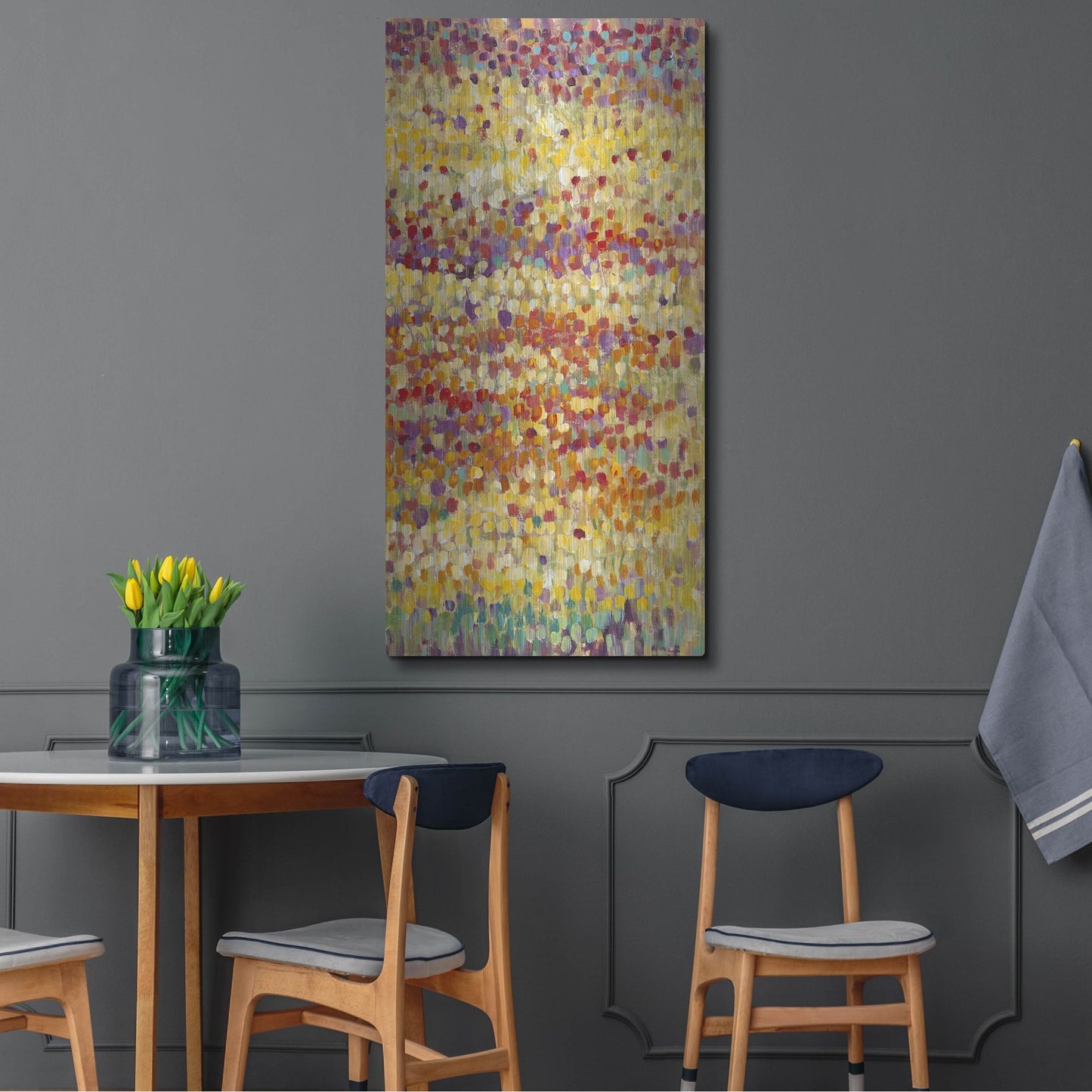 Luxe Metal Art 'Tulips in Bloom II' by Tim O'Toole, Metal Wall Art,24x48