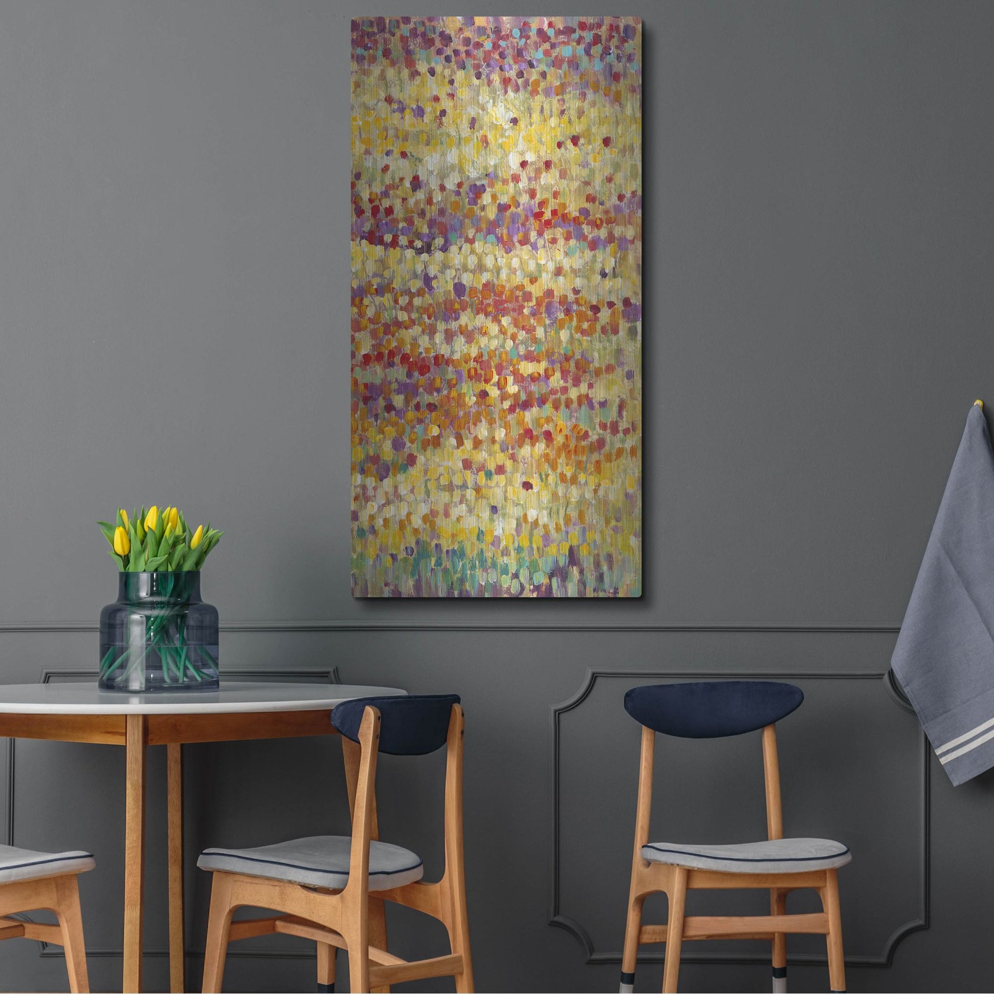 Luxe Metal Art 'Tulips in Bloom II' by Tim O'Toole, Metal Wall Art,24x48