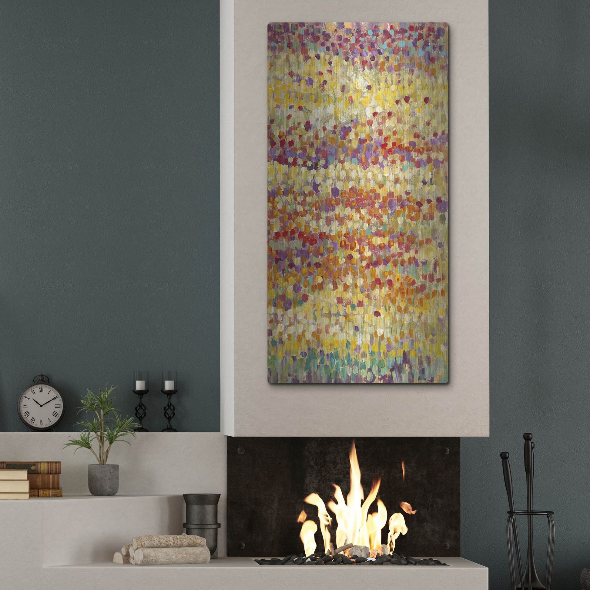 Luxe Metal Art 'Tulips in Bloom II' by Tim O'Toole, Metal Wall Art,24x48