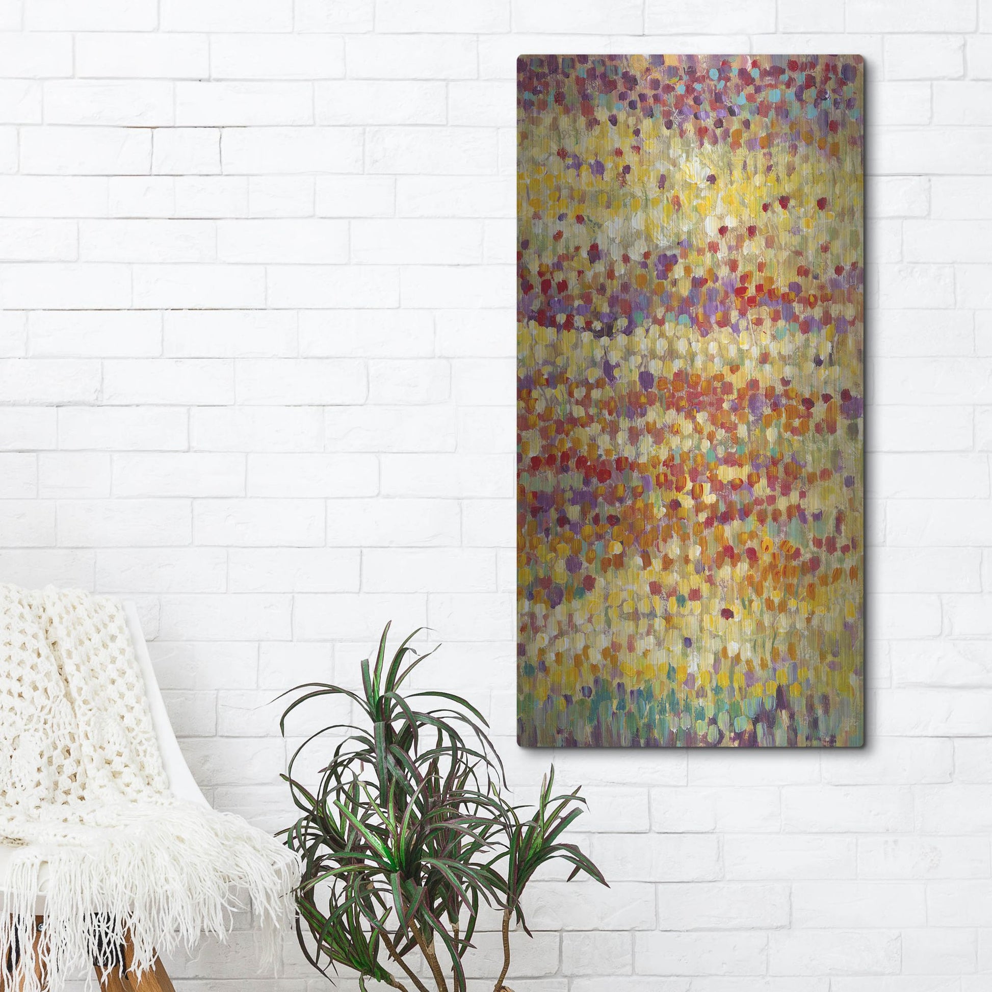 Luxe Metal Art 'Tulips in Bloom II' by Tim O'Toole, Metal Wall Art,24x48