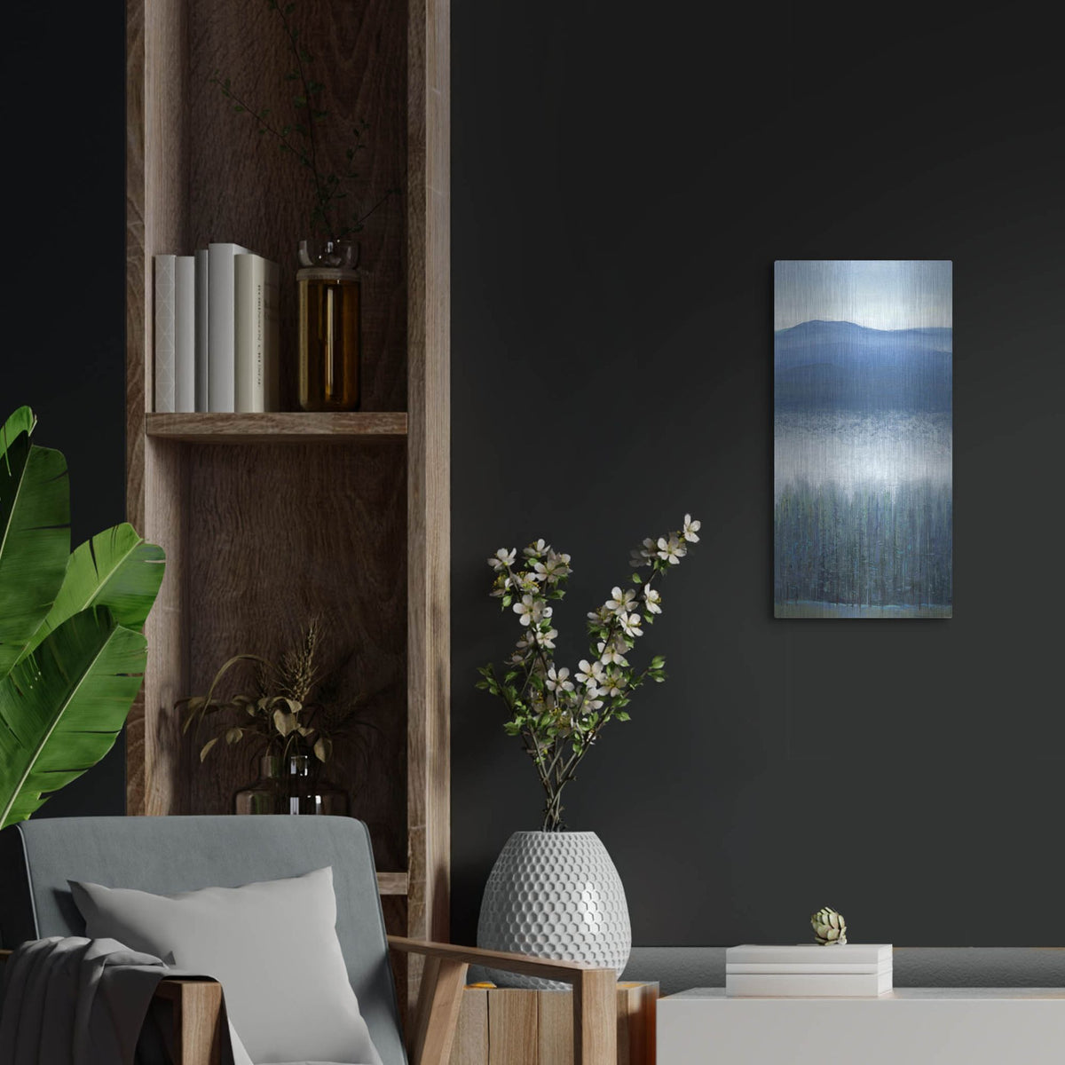 Luxe Metal Art 'Valley Fog II' by Tim O'Toole, Metal Wall Art,12x24