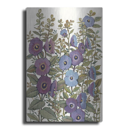 Luxe Metal Art 'Hollyhocks in Bloom I' by Tim O'Toole, Metal Wall Art