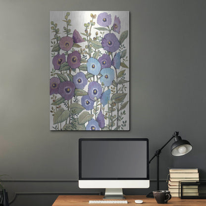 Luxe Metal Art 'Hollyhocks in Bloom II' by Tim O'Toole, Metal Wall Art,24x36