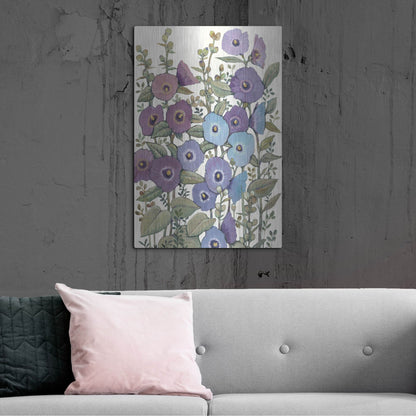 Luxe Metal Art 'Hollyhocks in Bloom II' by Tim O'Toole, Metal Wall Art,24x36