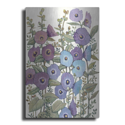 Luxe Metal Art 'Hollyhocks in Bloom II' by Tim O'Toole, Metal Wall Art