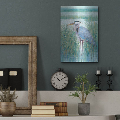 Luxe Metal Art 'Wetland Heron II' by Tim O'Toole, Metal Wall Art,12x16