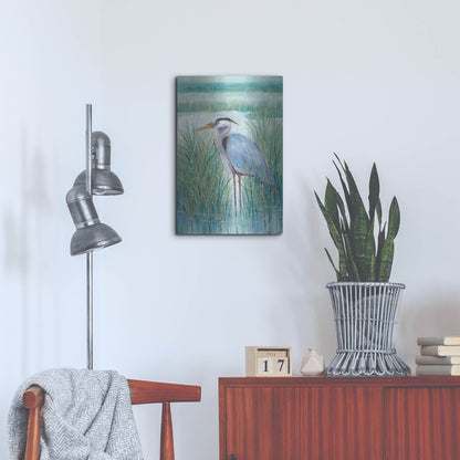 Luxe Metal Art 'Wetland Heron II' by Tim O'Toole, Metal Wall Art,16x24