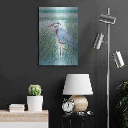 Luxe Metal Art 'Wetland Heron II' by Tim O'Toole, Metal Wall Art,16x24