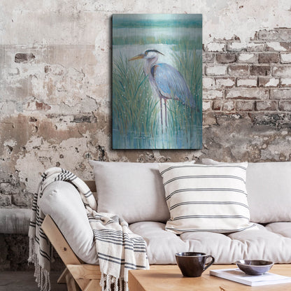 Luxe Metal Art 'Wetland Heron II' by Tim O'Toole, Metal Wall Art,24x36