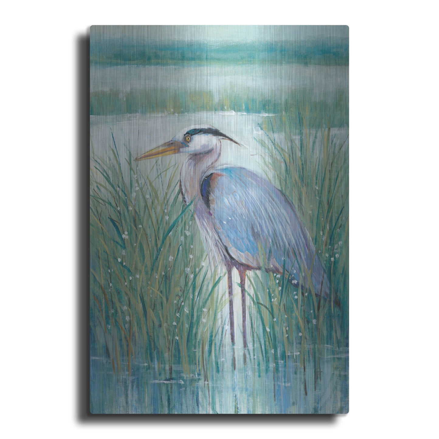 Luxe Metal Art 'Wetland Heron II' by Tim O'Toole, Metal Wall Art