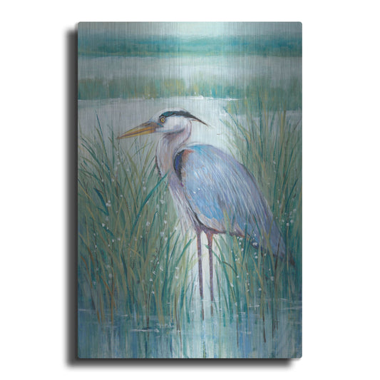 Luxe Metal Art 'Wetland Heron II' by Tim O'Toole, Metal Wall Art