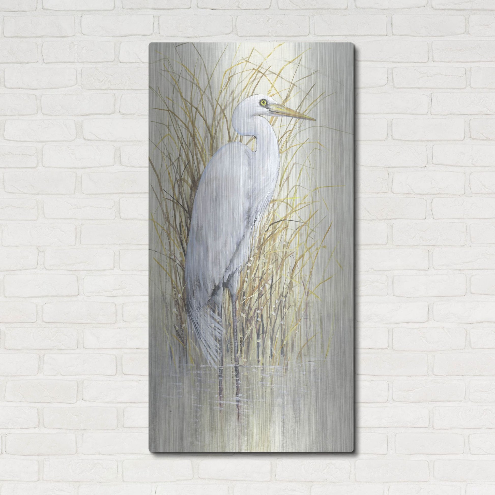 Luxe Metal Art 'Wading I' by Tim O'Toole, Metal Wall Art,24x48