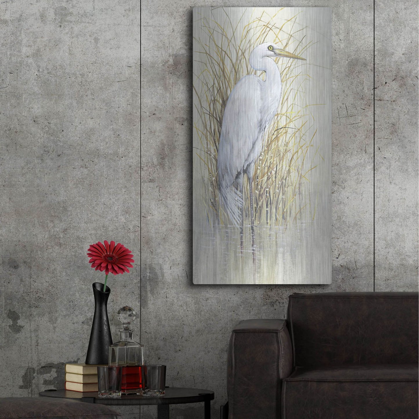 Luxe Metal Art 'Wading I' by Tim O'Toole, Metal Wall Art,24x48