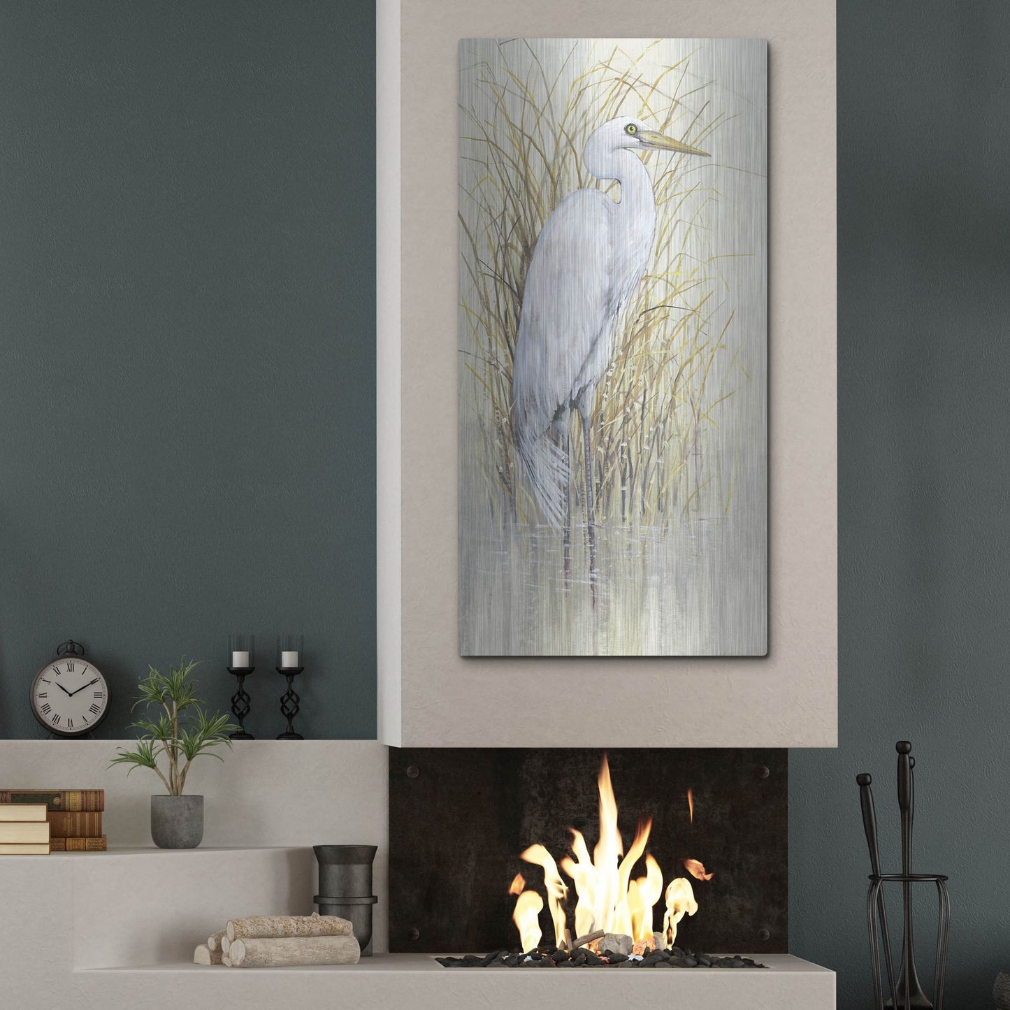 Luxe Metal Art 'Wading I' by Tim O'Toole, Metal Wall Art,24x48