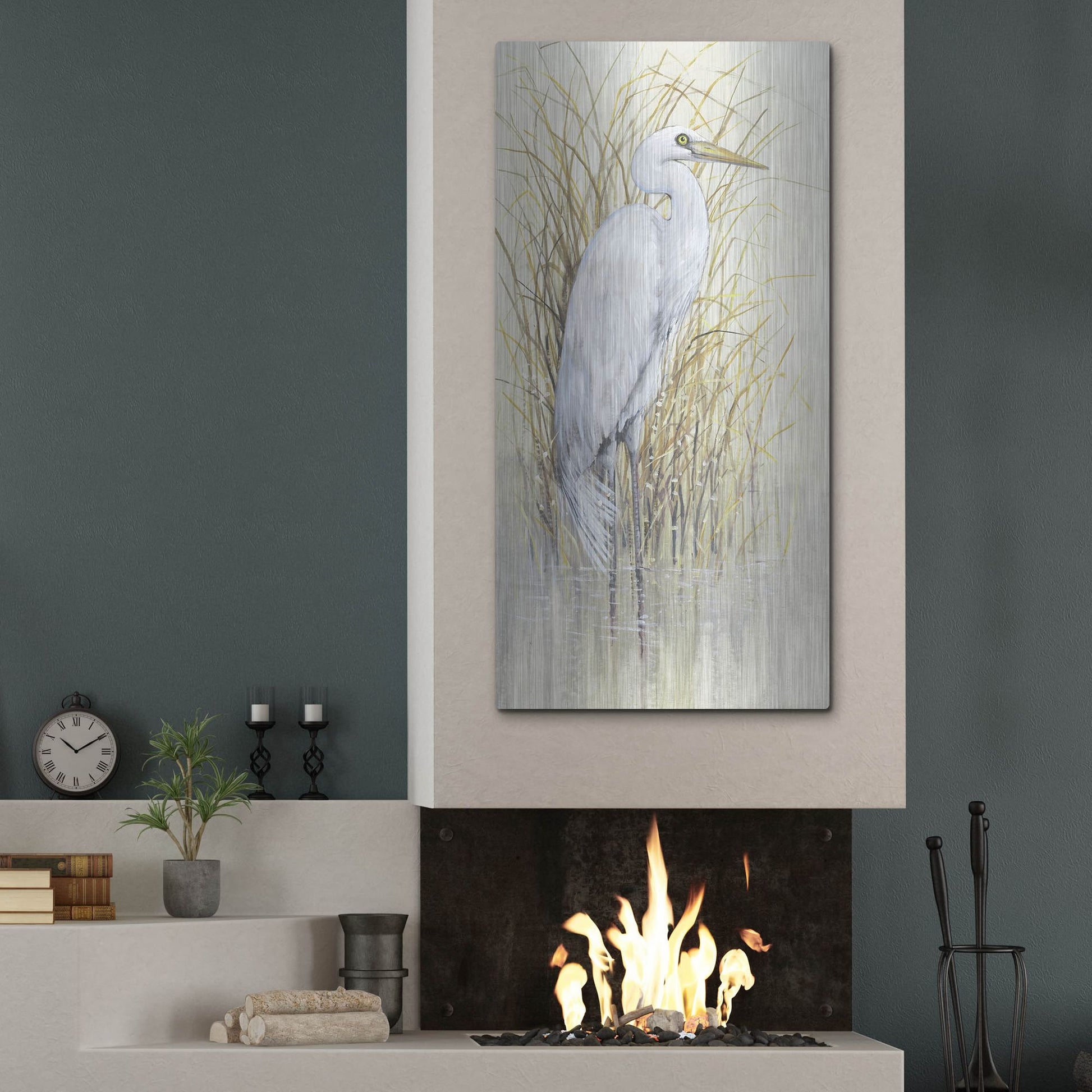 Luxe Metal Art 'Wading I' by Tim O'Toole, Metal Wall Art,24x48