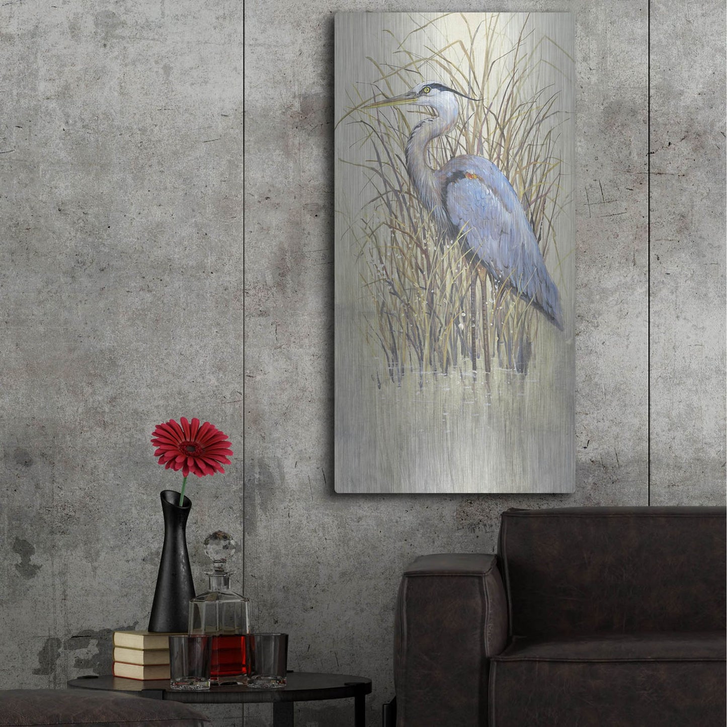 Luxe Metal Art 'Wading II' by Tim O'Toole, Metal Wall Art,24x48