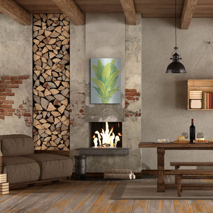 Luxe Metal Art 'Chartreuse Tropical Foliage I' by Tim O'Toole, Metal Wall Art,24x36