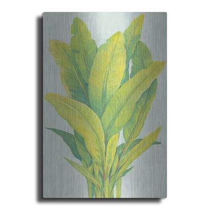 Luxe Metal Art 'Chartreuse Tropical Foliage I' by Tim O'Toole, Metal Wall Art