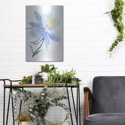 Luxe Metal Art 'Columbine Bloom I' by Tim O'Toole, Metal Wall Art,12x16