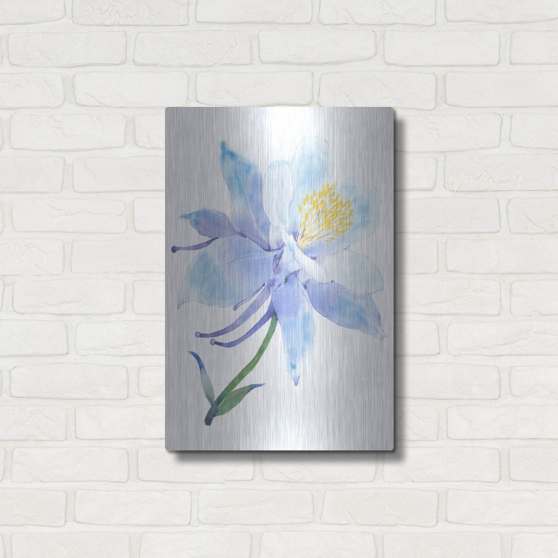 Luxe Metal Art 'Columbine Bloom I' by Tim O'Toole, Metal Wall Art,16x24
