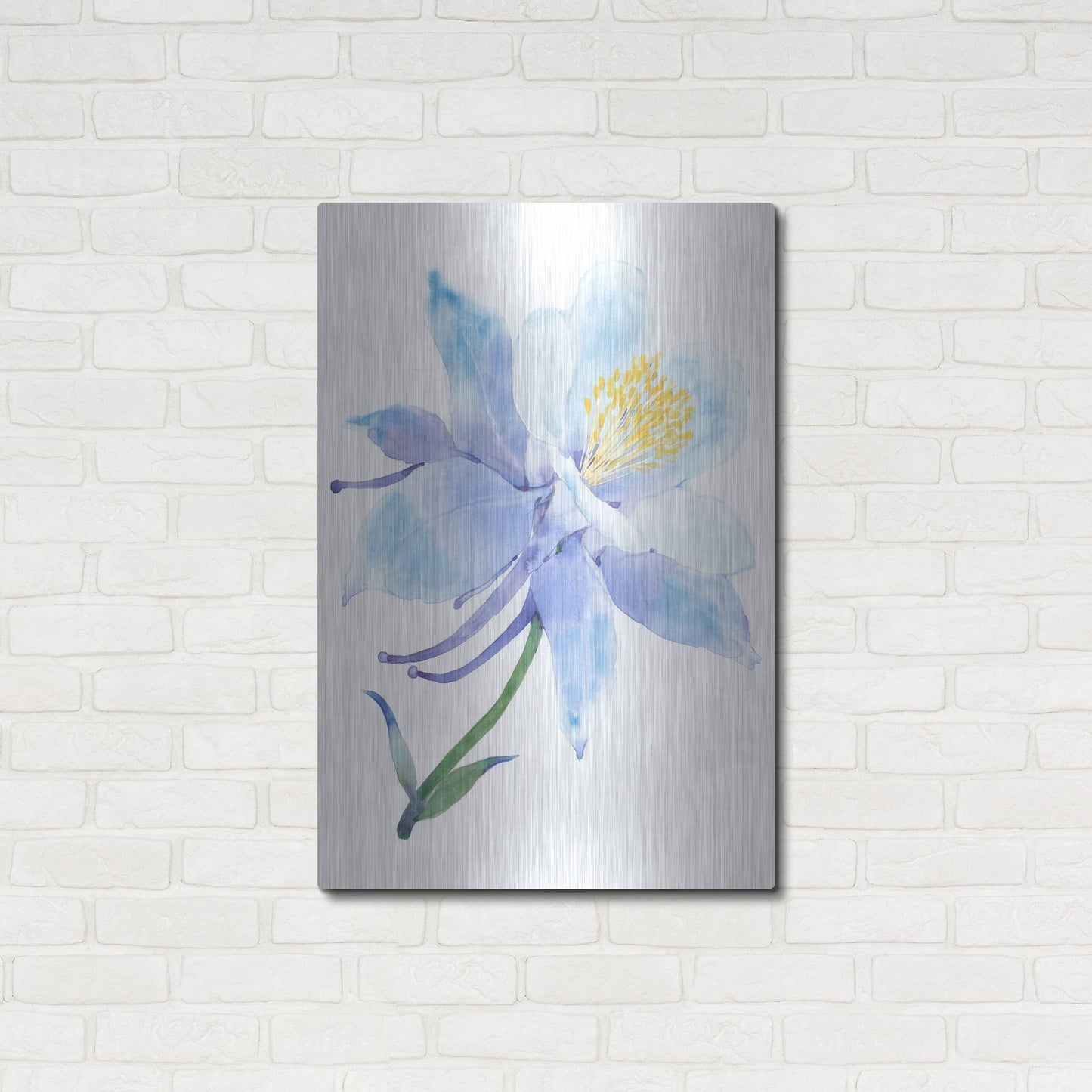 Luxe Metal Art 'Columbine Bloom I' by Tim O'Toole, Metal Wall Art,24x36