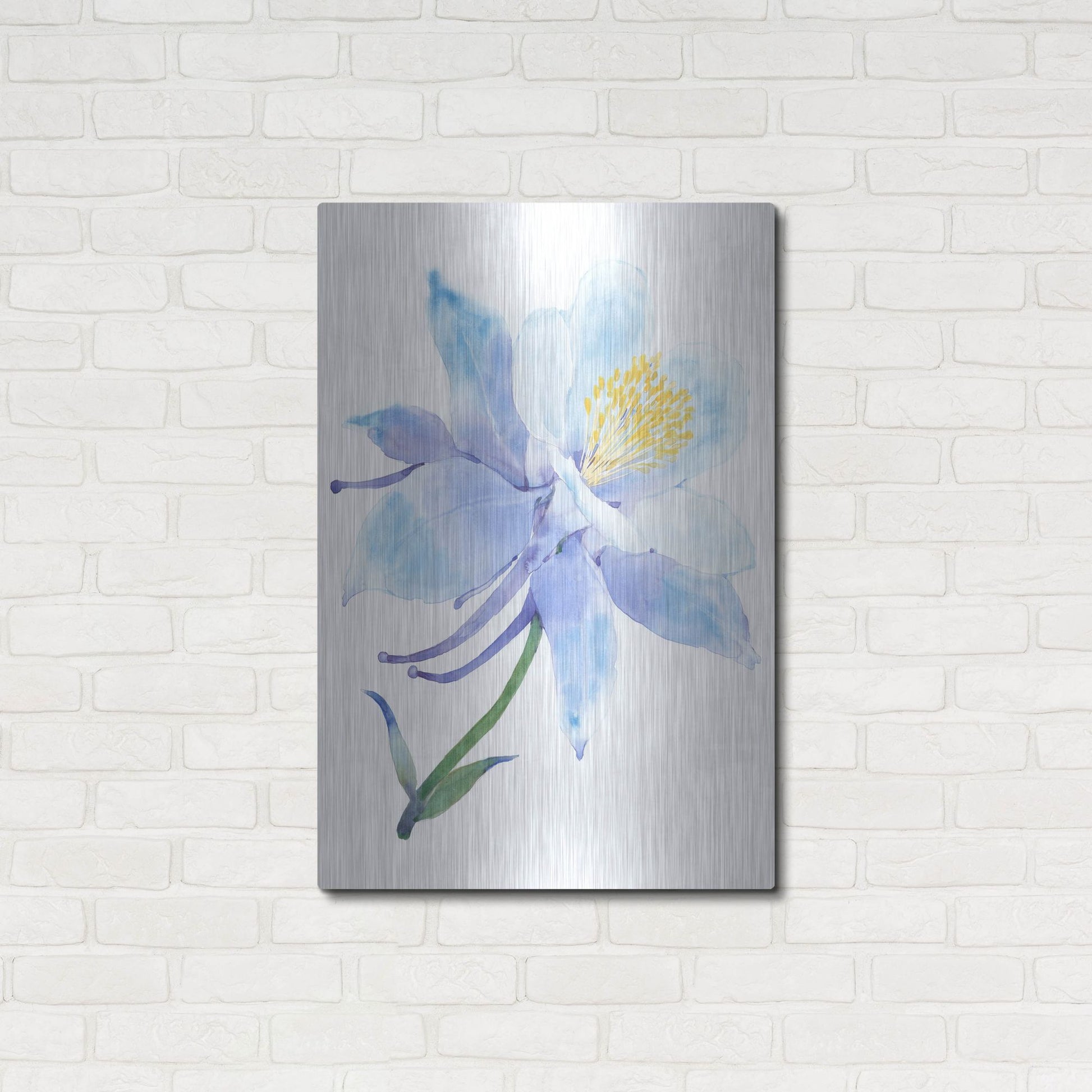 Luxe Metal Art 'Columbine Bloom I' by Tim O'Toole, Metal Wall Art,24x36