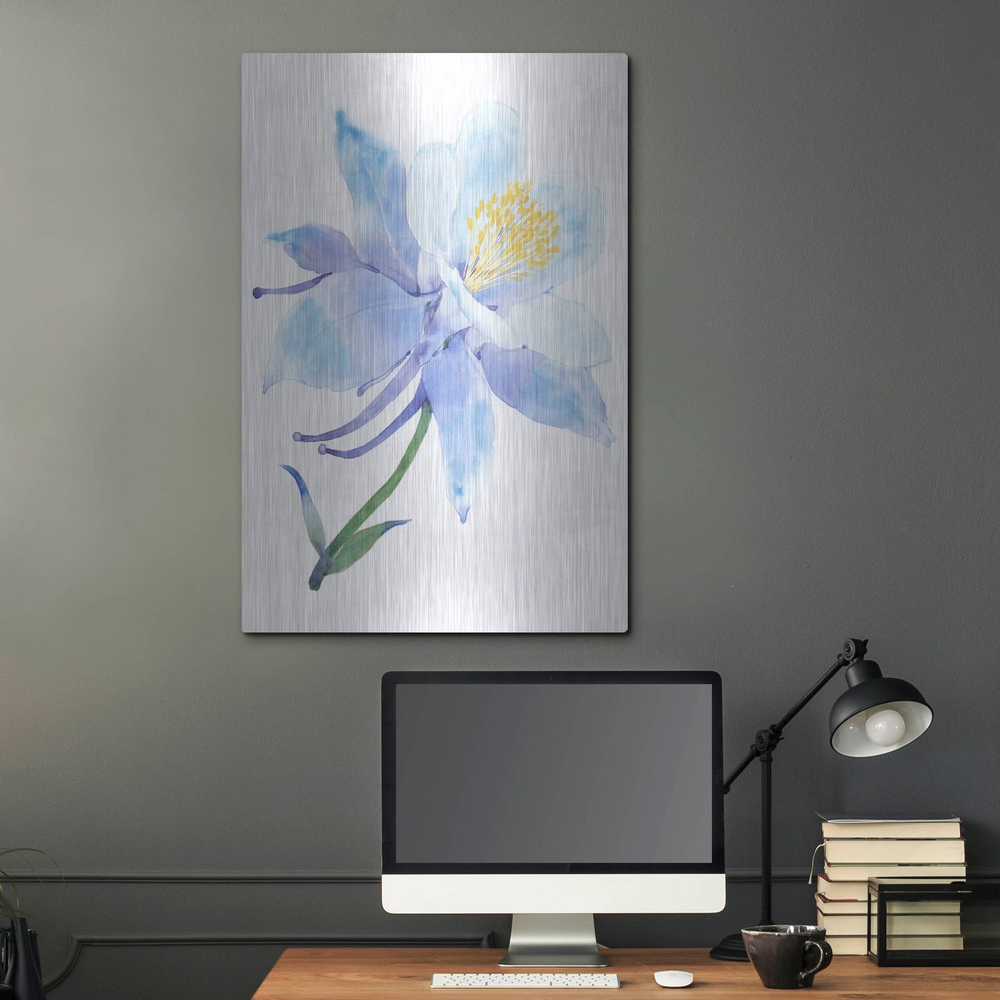 Luxe Metal Art 'Columbine Bloom I' by Tim O'Toole, Metal Wall Art,24x36
