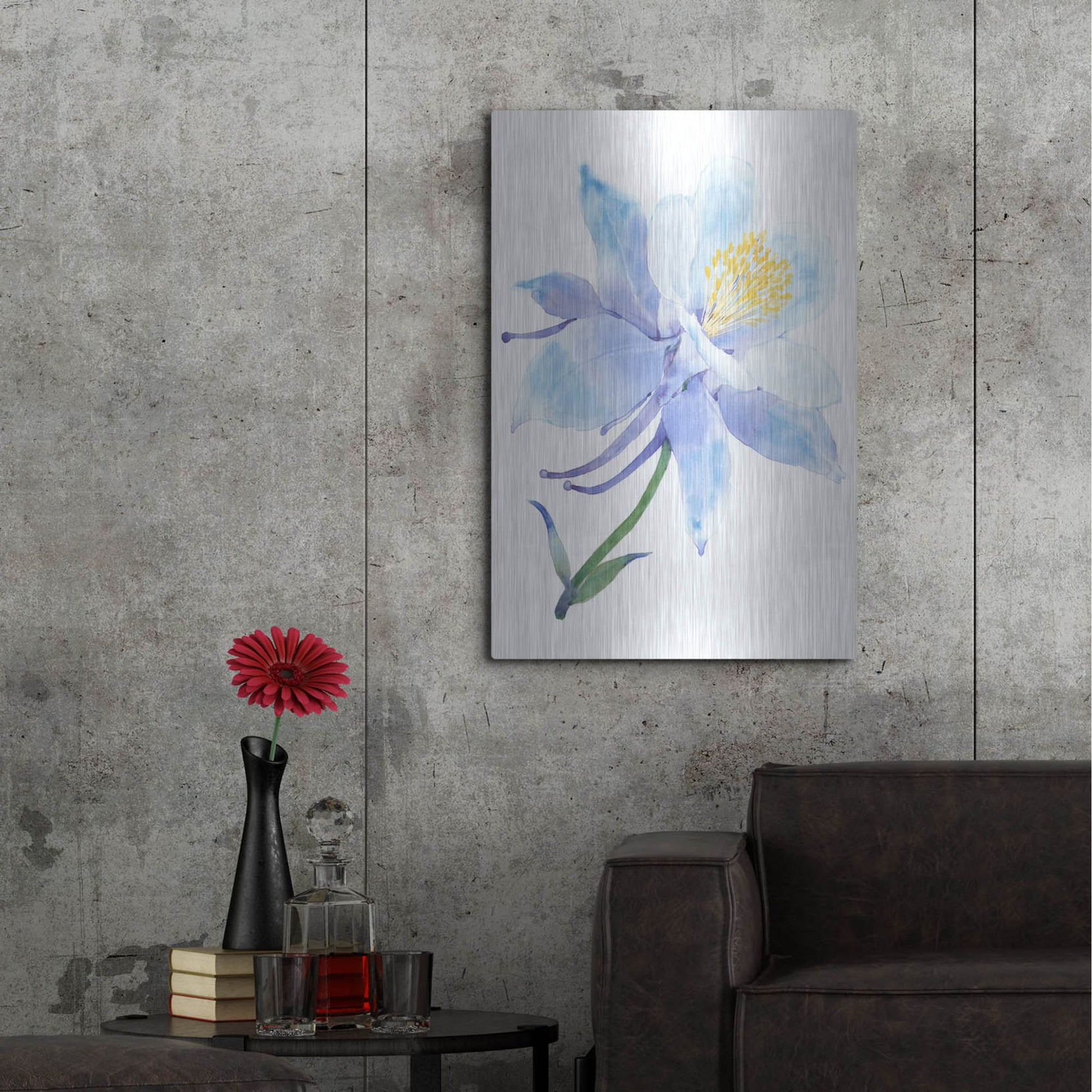 Luxe Metal Art 'Columbine Bloom I' by Tim O'Toole, Metal Wall Art,24x36