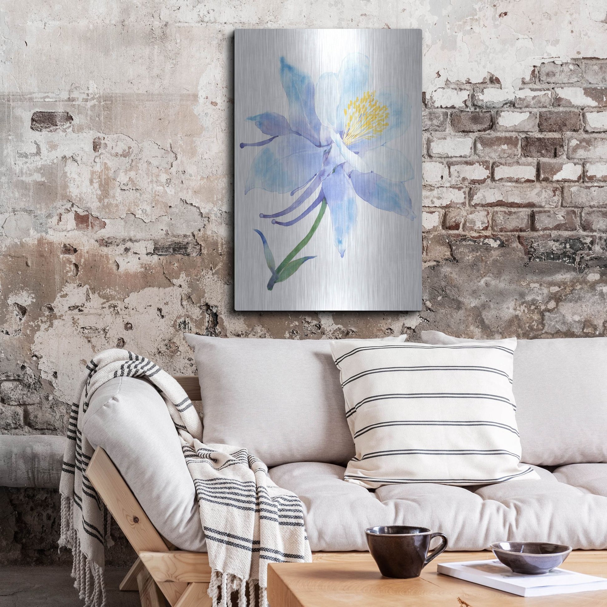 Luxe Metal Art 'Columbine Bloom I' by Tim O'Toole, Metal Wall Art,24x36
