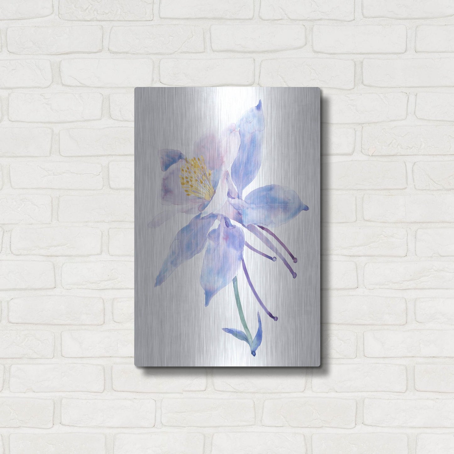 Luxe Metal Art 'Columbine Bloom II' by Tim O'Toole, Metal Wall Art,16x24