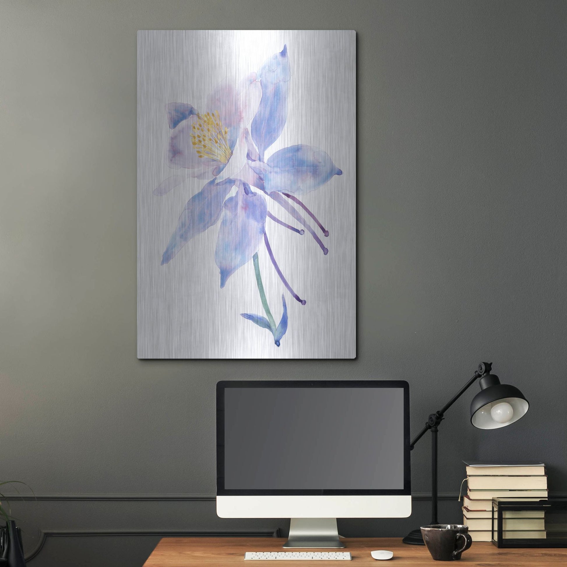 Luxe Metal Art 'Columbine Bloom II' by Tim O'Toole, Metal Wall Art,24x36