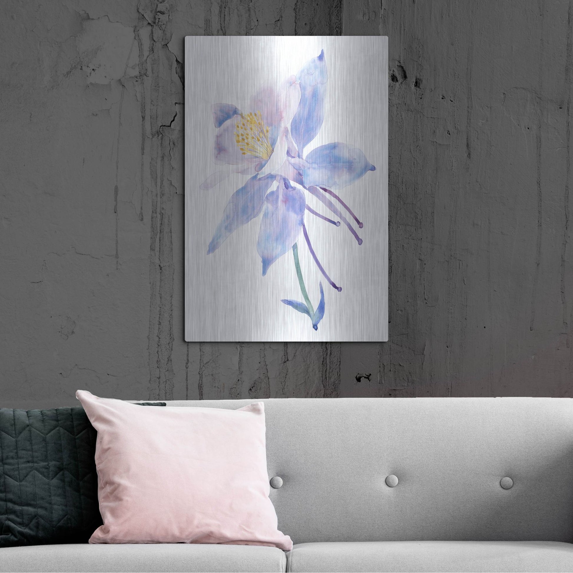 Luxe Metal Art 'Columbine Bloom II' by Tim O'Toole, Metal Wall Art,24x36