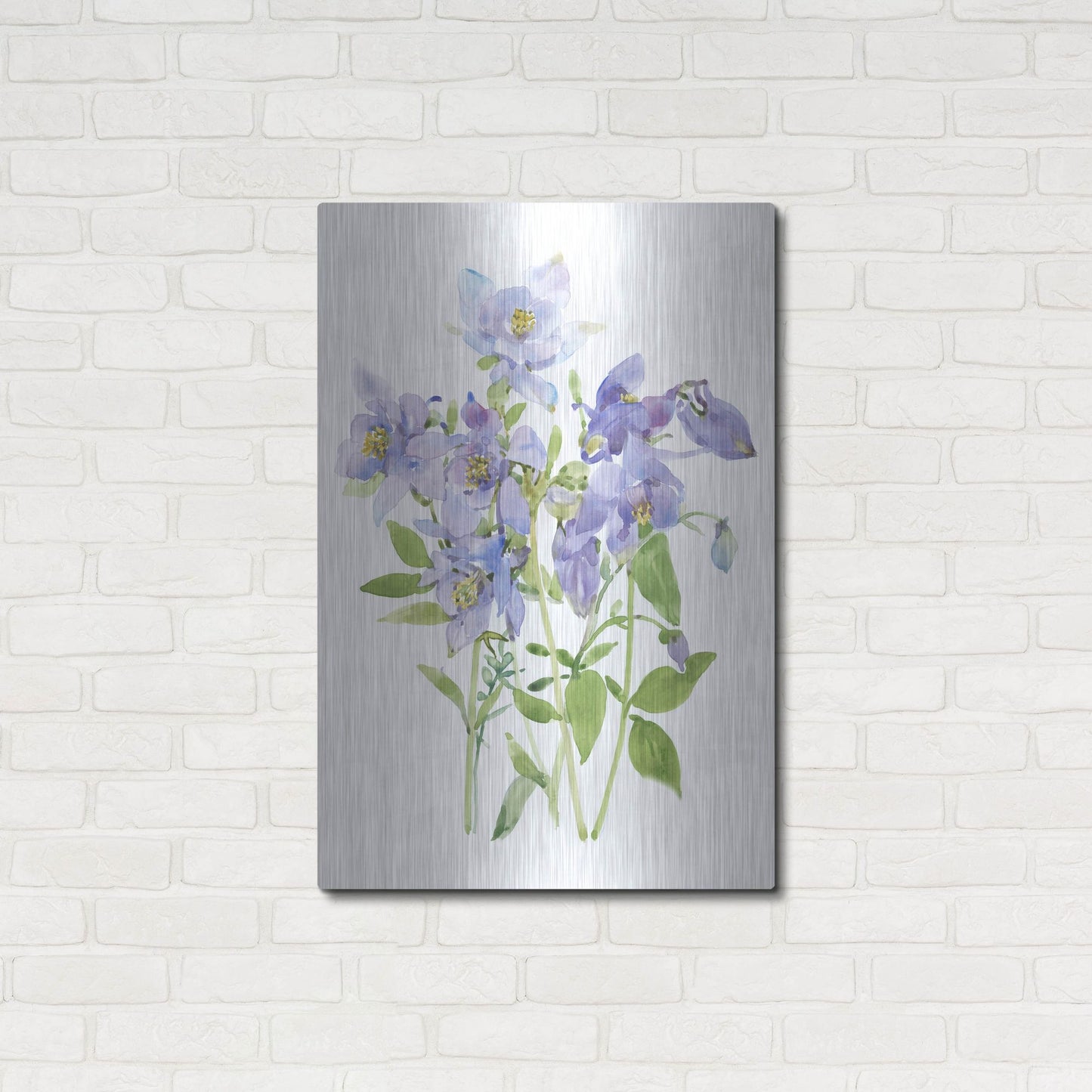 Luxe Metal Art 'Columbine Spray I' by Tim O'Toole, Metal Wall Art,24x36