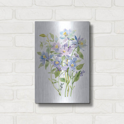 Luxe Metal Art 'Columbine Spray II' by Tim O'Toole, Metal Wall Art,12x16