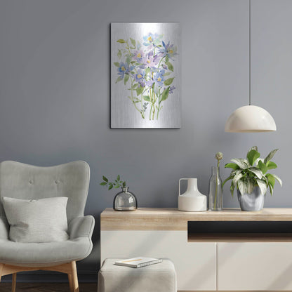 Luxe Metal Art 'Columbine Spray II' by Tim O'Toole, Metal Wall Art,16x24