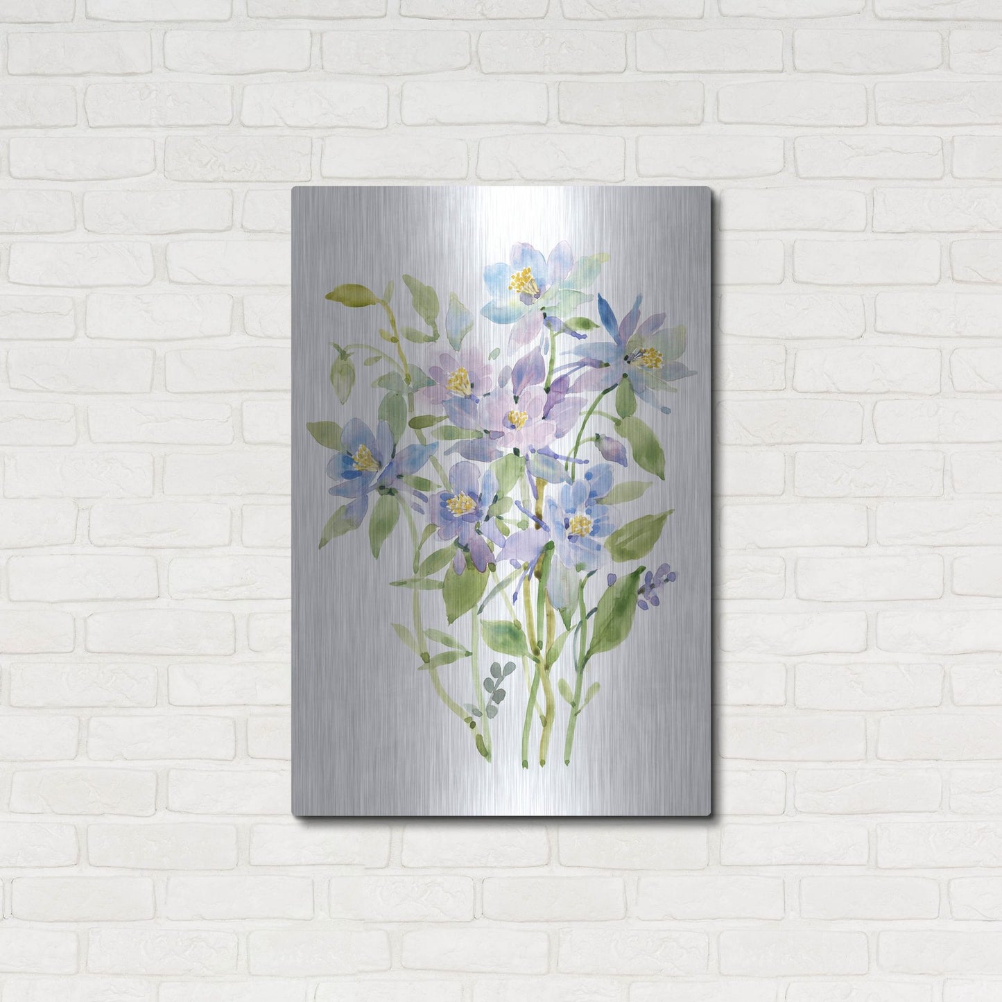 Luxe Metal Art 'Columbine Spray II' by Tim O'Toole, Metal Wall Art,24x36