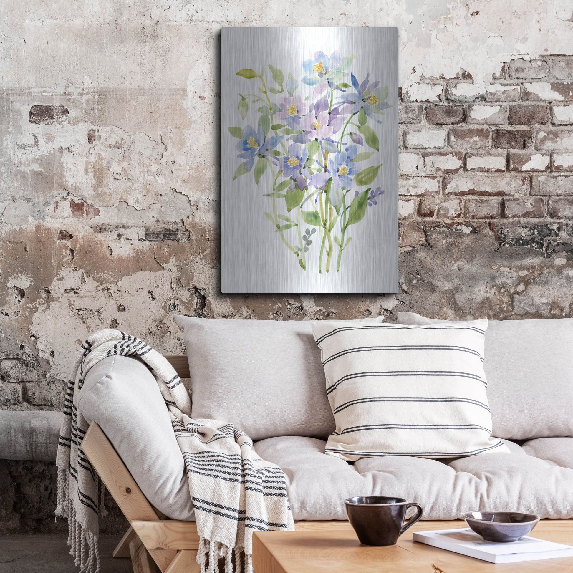 Luxe Metal Art 'Columbine Spray II' by Tim O'Toole, Metal Wall Art,24x36