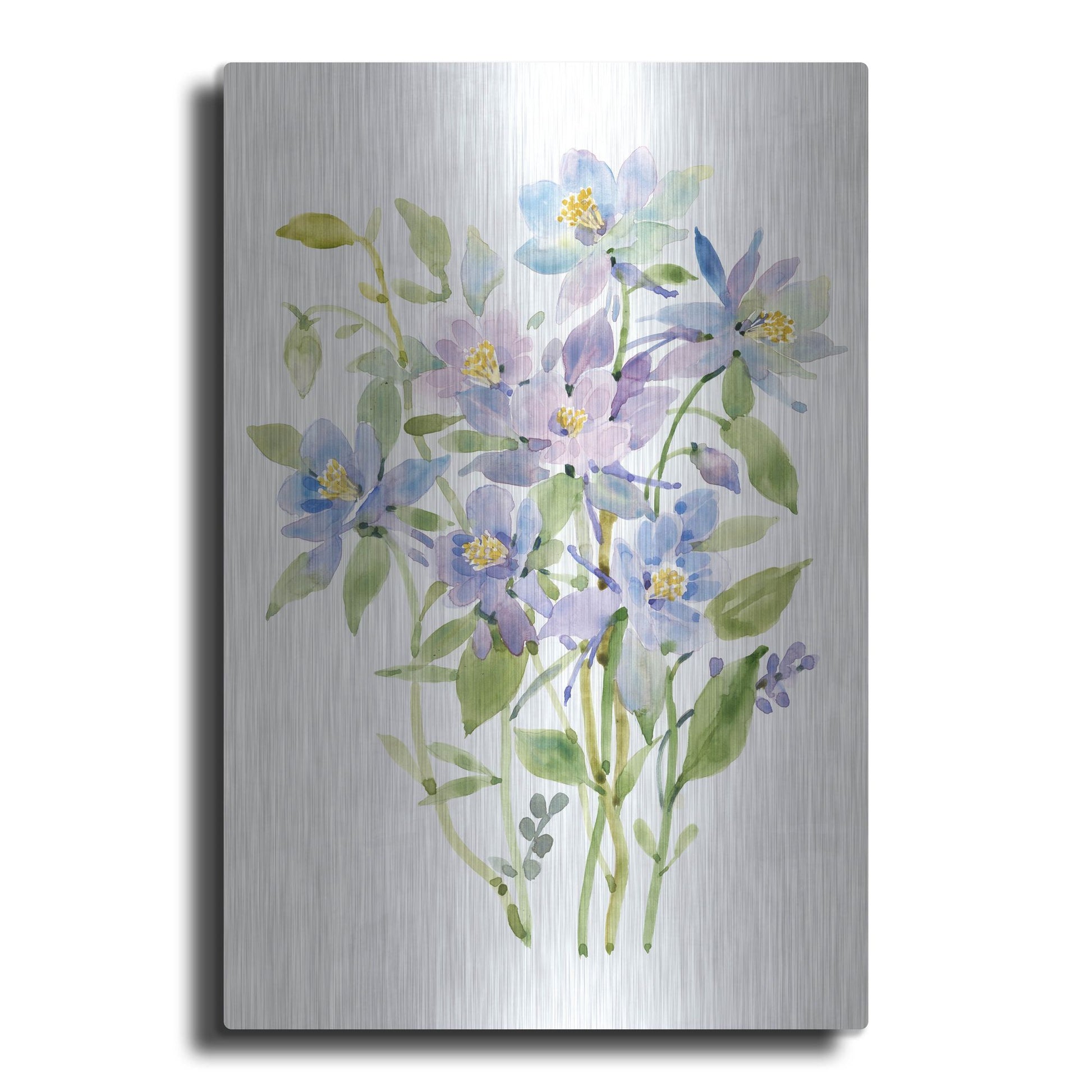 Luxe Metal Art 'Columbine Spray II' by Tim O'Toole, Metal Wall Art