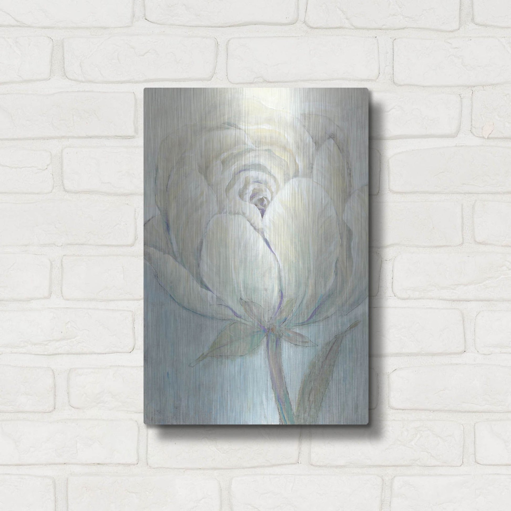 Luxe Metal Art 'English Rose I' by Tim O'Toole, Metal Wall Art,12x16