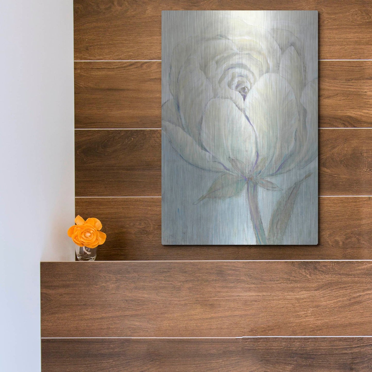 Luxe Metal Art 'English Rose I' by Tim O'Toole, Metal Wall Art,12x16