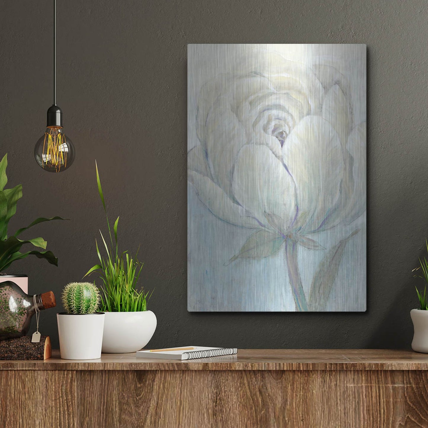 Luxe Metal Art 'English Rose I' by Tim O'Toole, Metal Wall Art,12x16