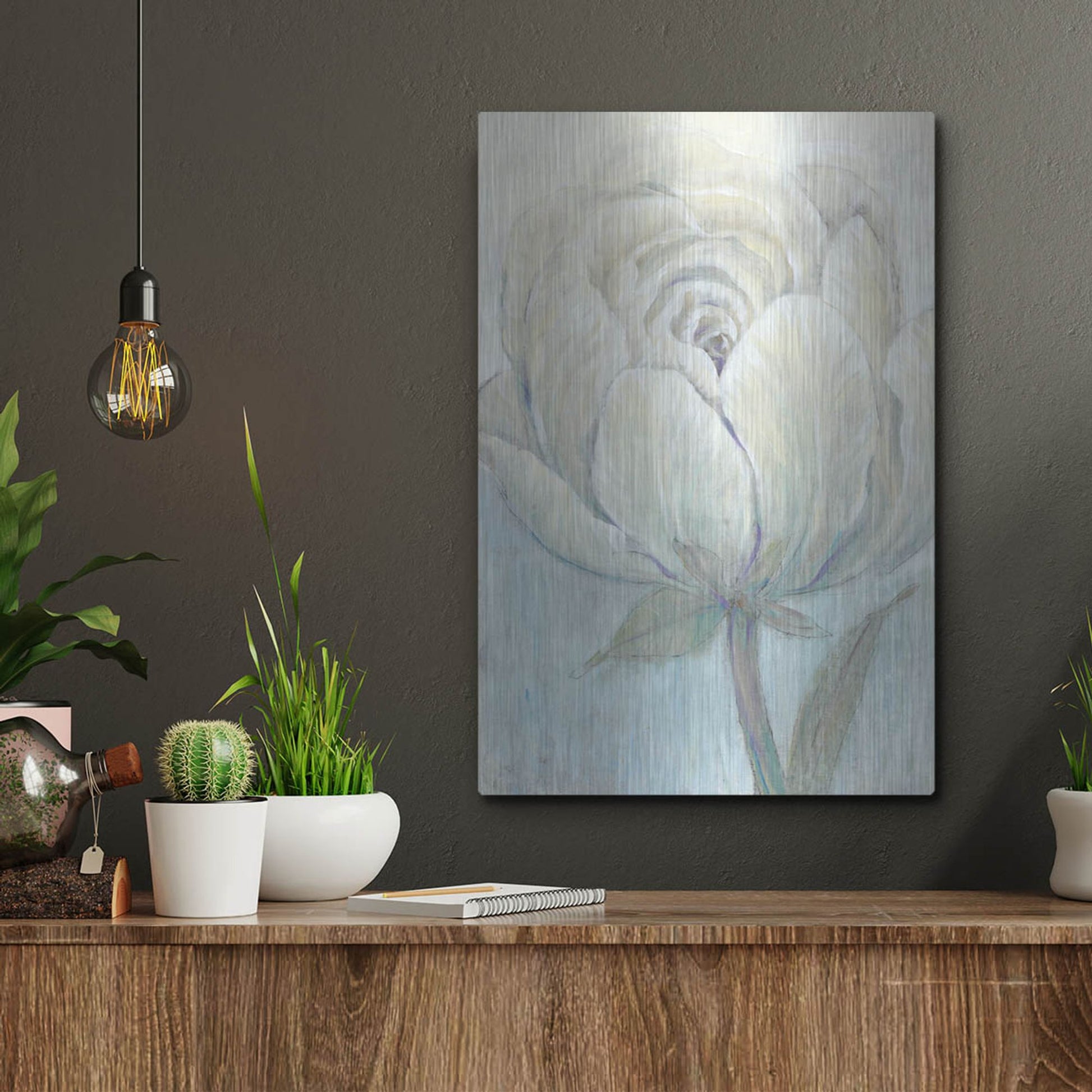 Luxe Metal Art 'English Rose I' by Tim O'Toole, Metal Wall Art,12x16