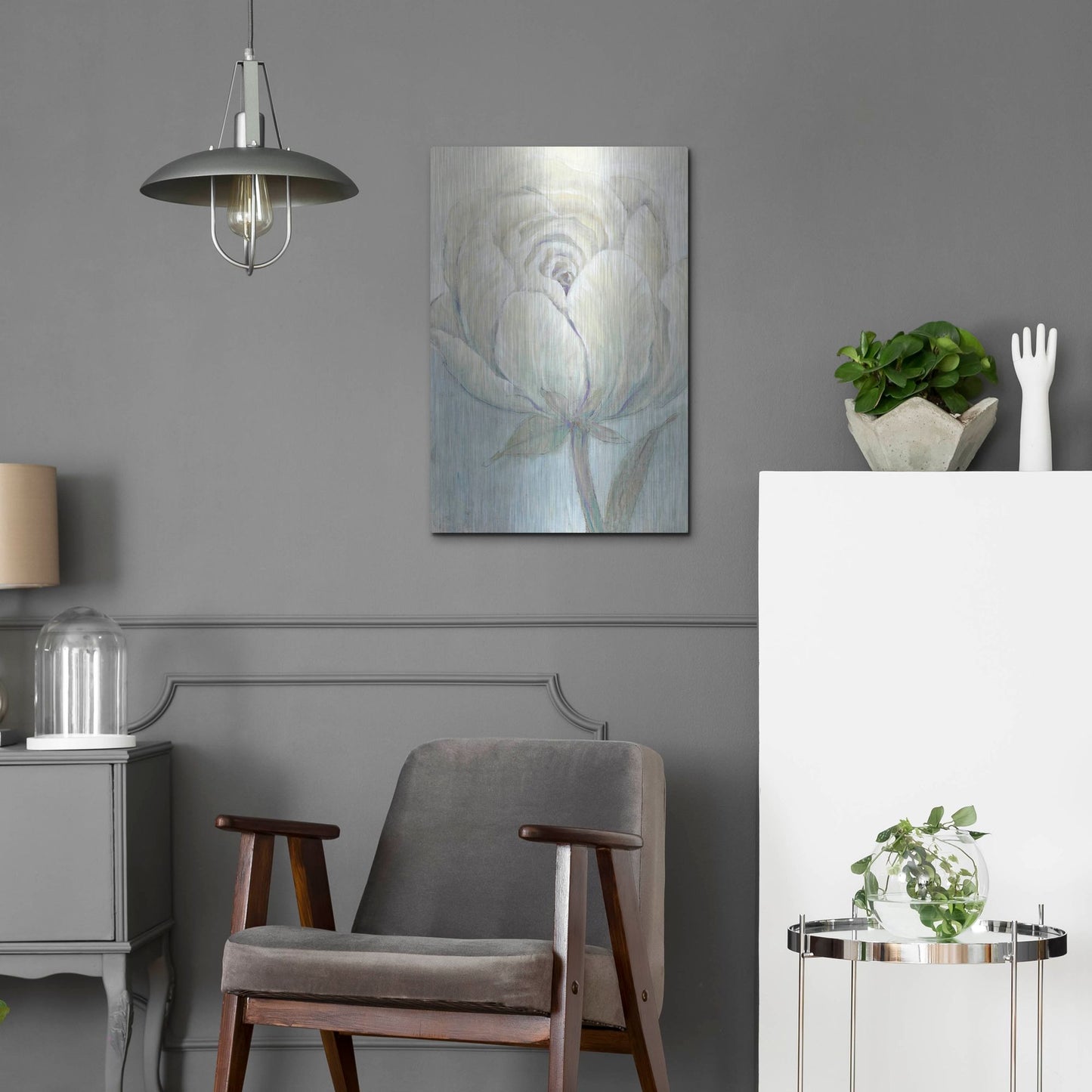 Luxe Metal Art 'English Rose I' by Tim O'Toole, Metal Wall Art,16x24