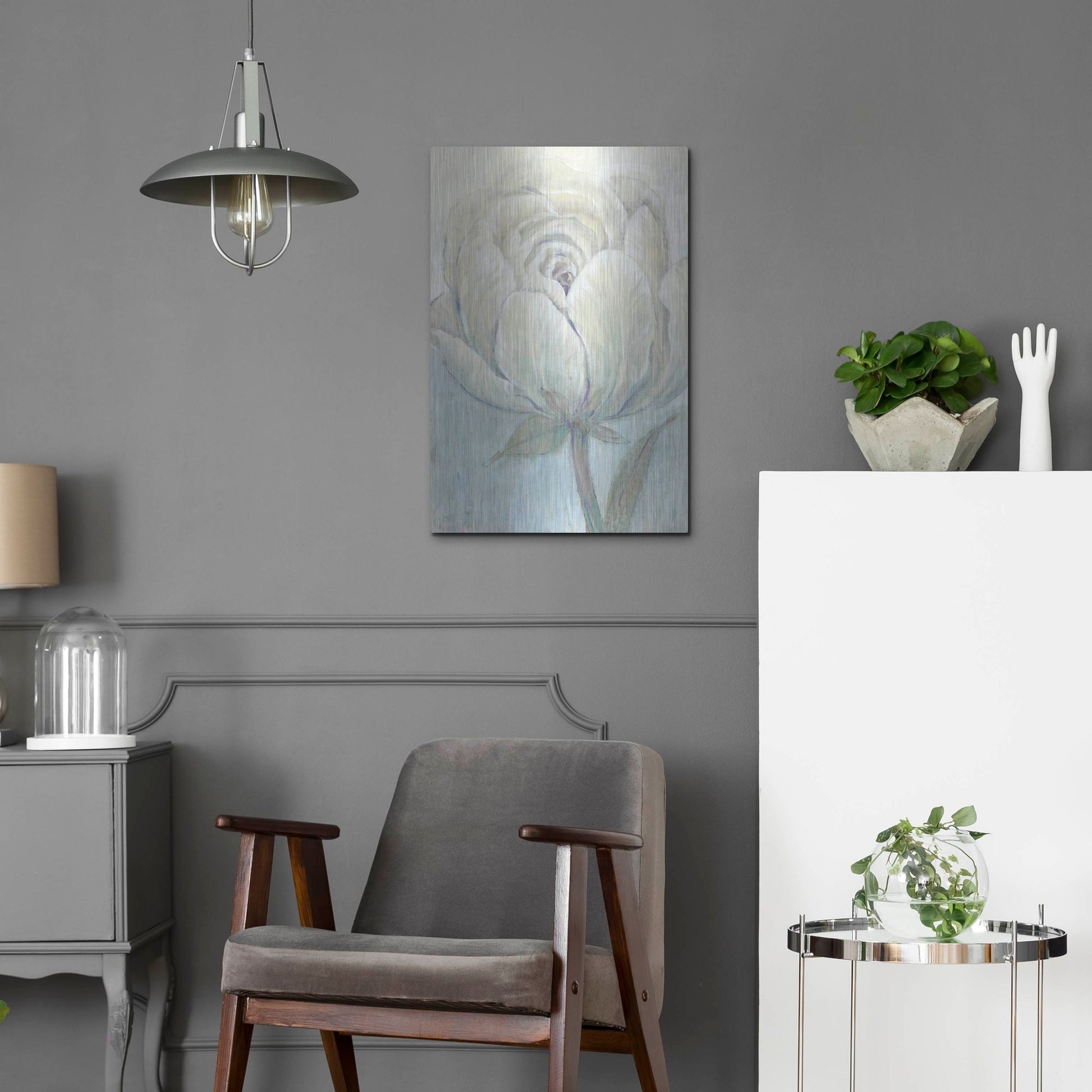 Luxe Metal Art 'English Rose I' by Tim O'Toole, Metal Wall Art,16x24