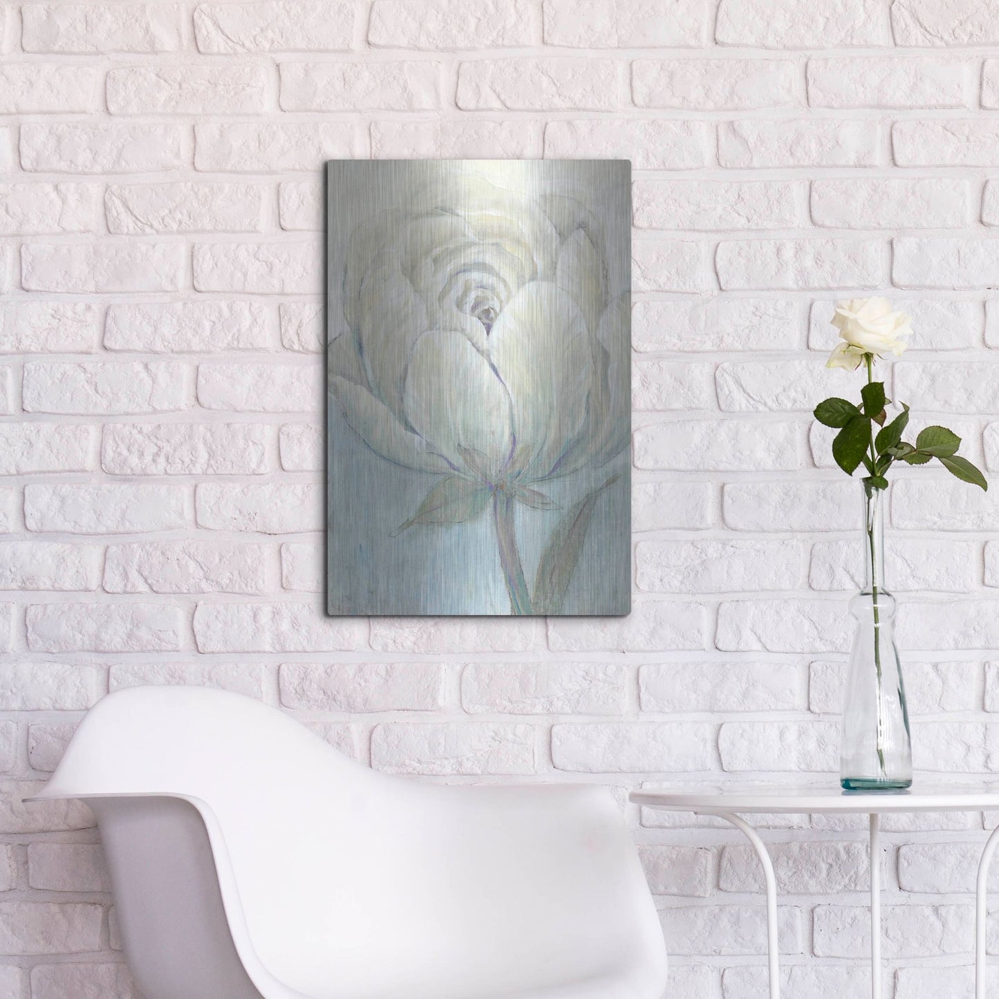 Luxe Metal Art 'English Rose I' by Tim O'Toole, Metal Wall Art,16x24