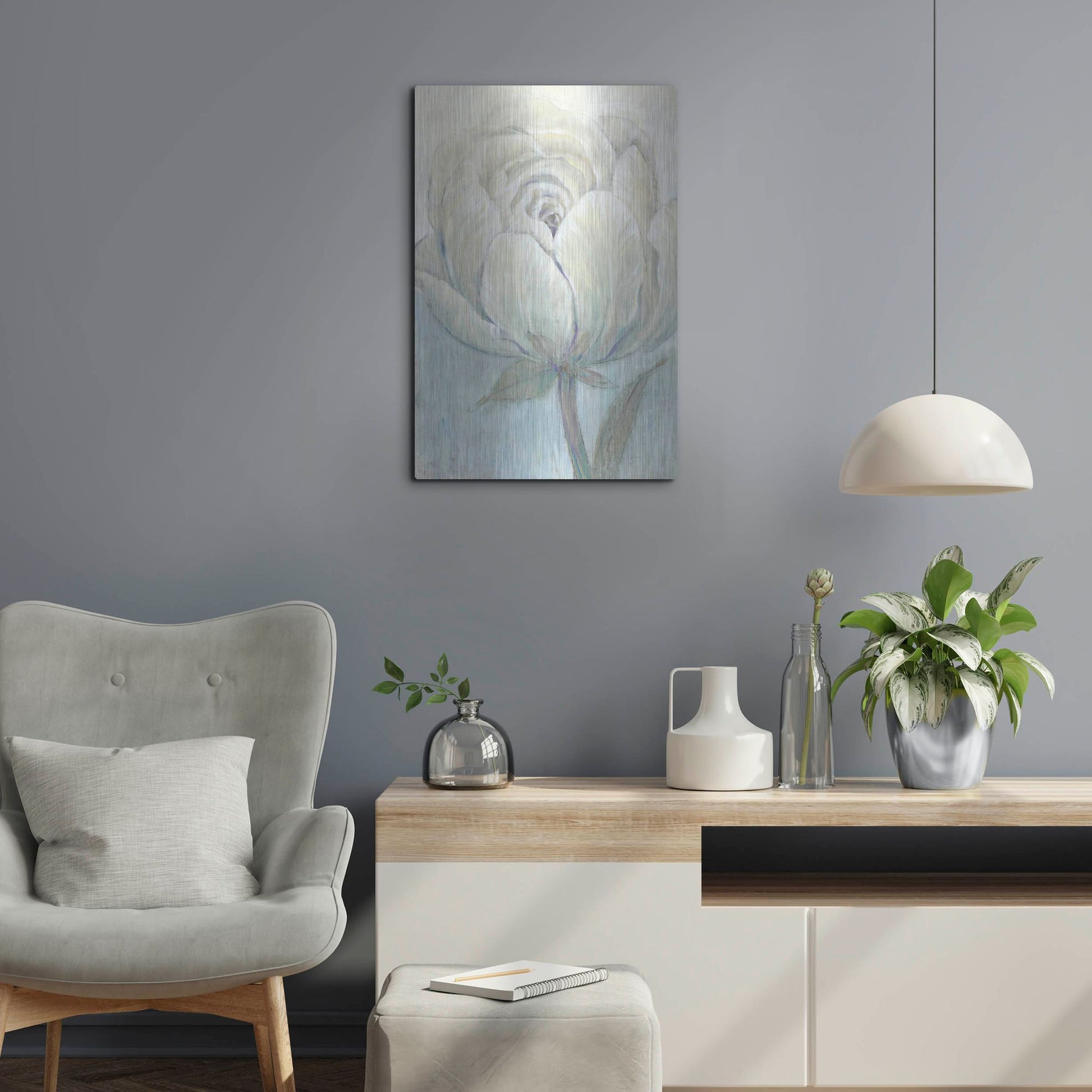 Luxe Metal Art 'English Rose I' by Tim O'Toole, Metal Wall Art,16x24