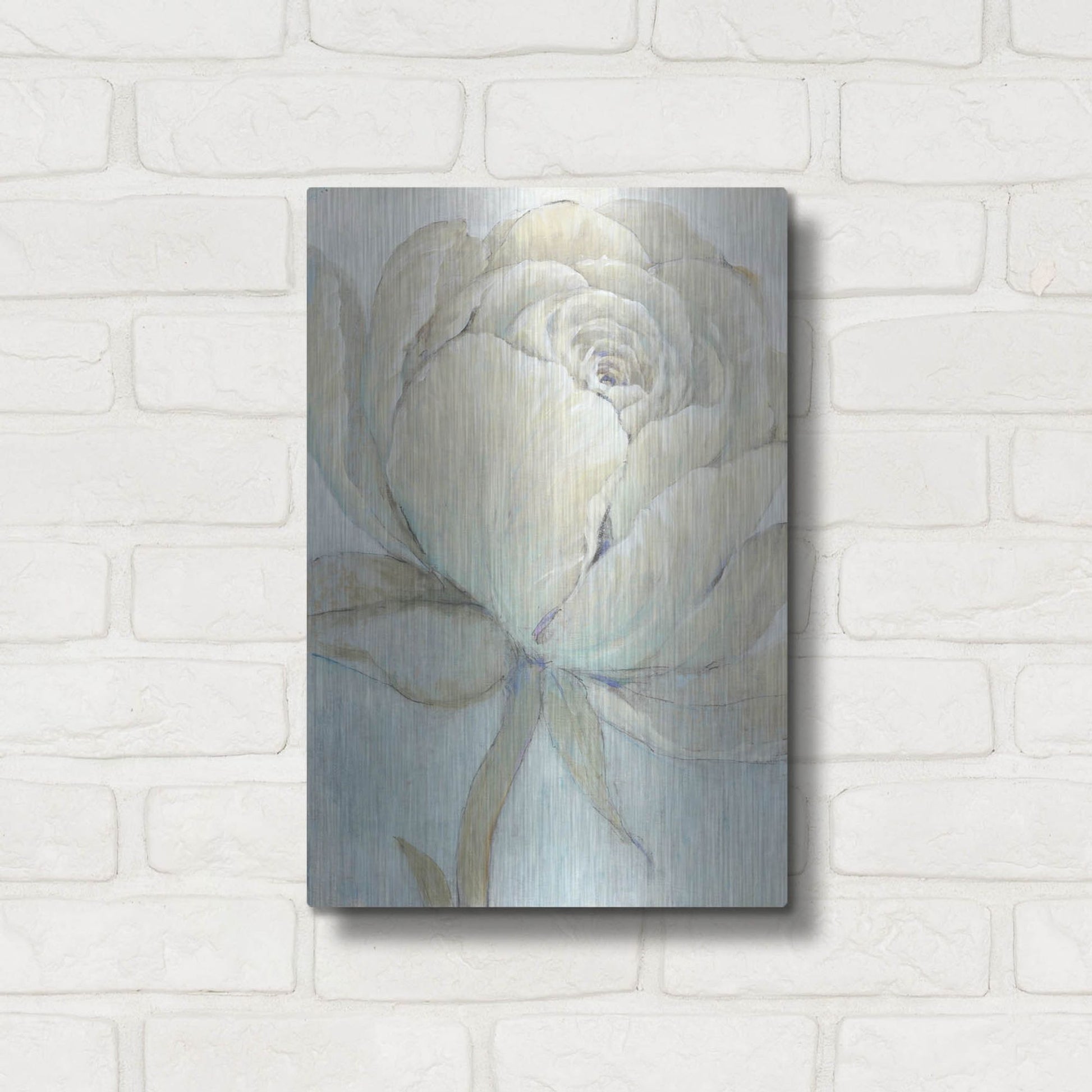 Luxe Metal Art 'English Rose II' by Tim O'Toole, Metal Wall Art,12x16