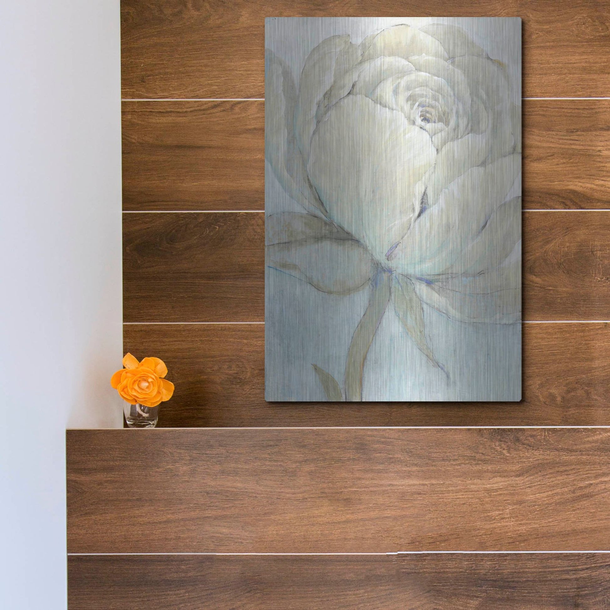 Luxe Metal Art 'English Rose II' by Tim O'Toole, Metal Wall Art,12x16