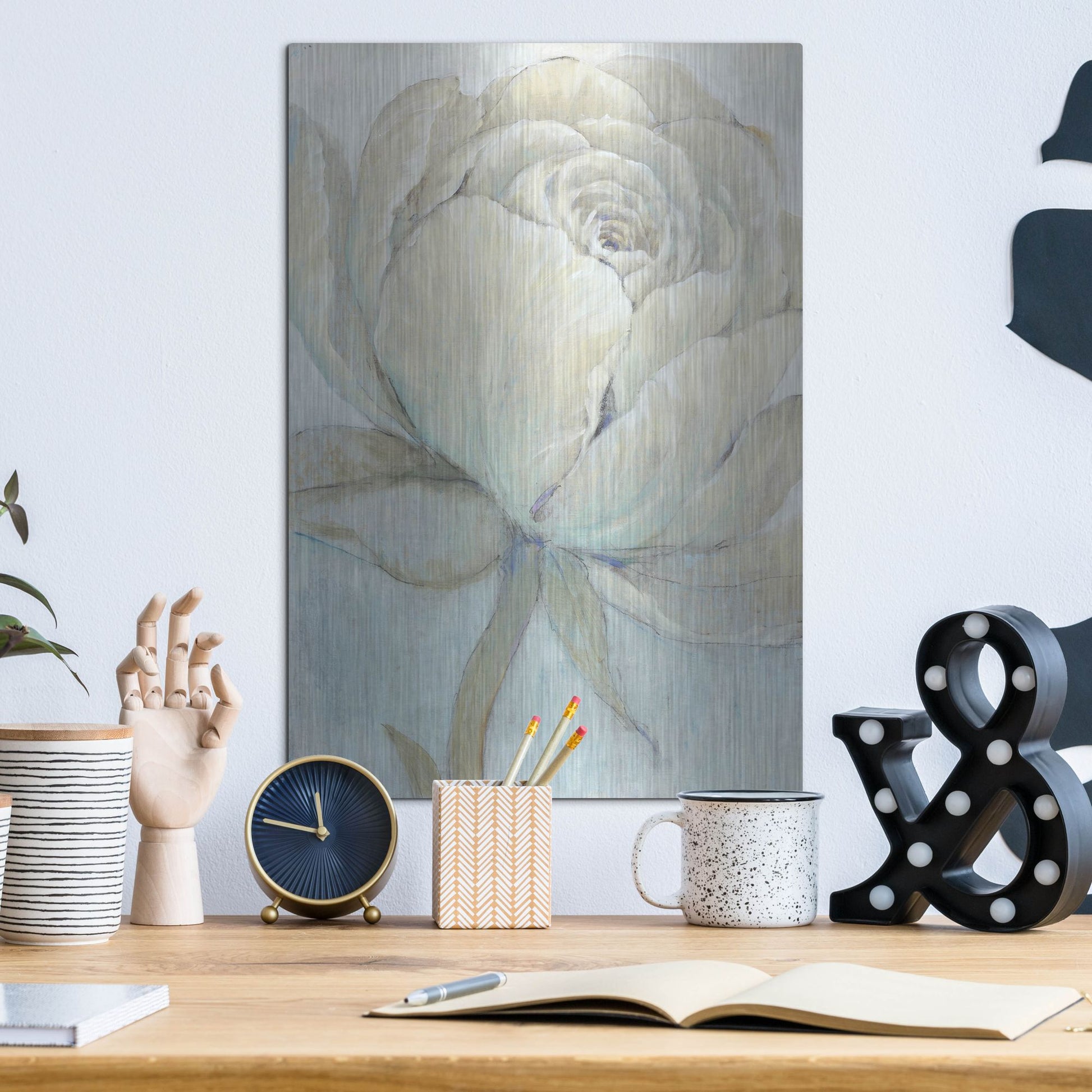 Luxe Metal Art 'English Rose II' by Tim O'Toole, Metal Wall Art,12x16